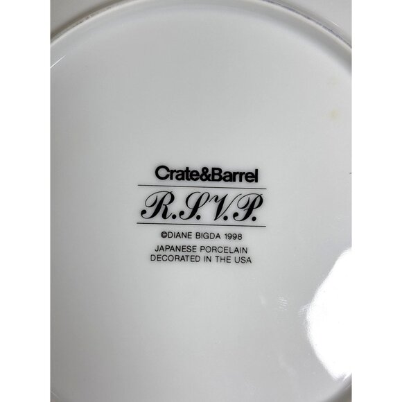 CRATE & BARREL Diane Bigda RSVP Dessert Lunch Salad Appetizer Plates Set of 4 - Picture 6 of 6